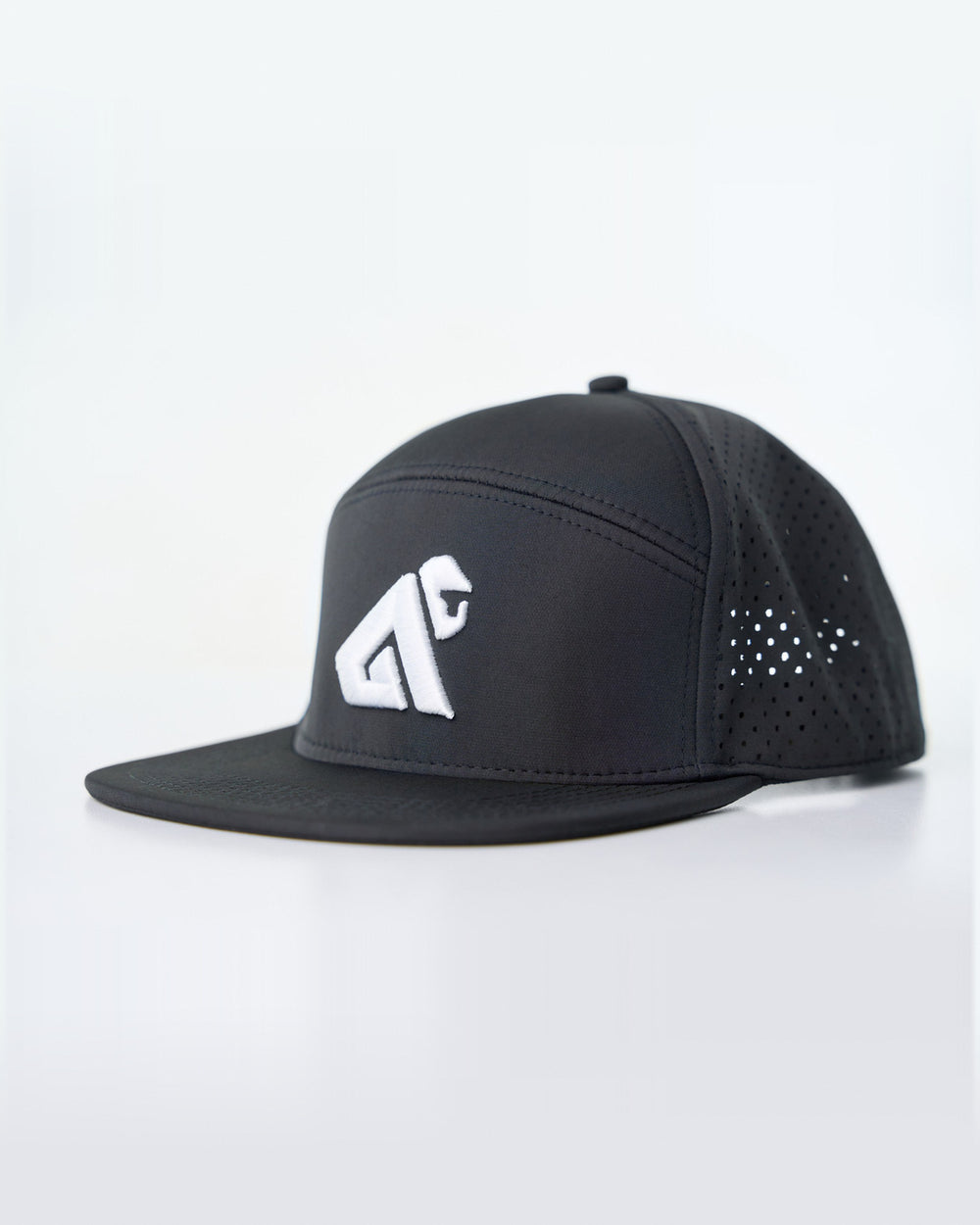Black Primis Flat Brim Cap, three-quarter studio-product