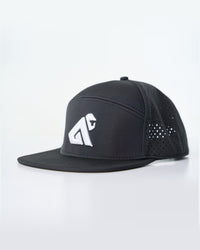 Black Primis Flat Brim Cap, three-quarter studio-product