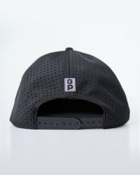 Black Primis Flat Brim Cap, back studio-product