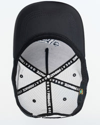Black Primis Trucker Hat, top-down detail