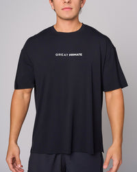 Black Bamboo Oversized T-Shirt, front on-model