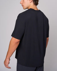 Black Bamboo Oversized T-Shirt, back on-model