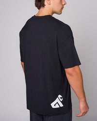 Black Bamboo Oversized T-Shirt, back on-model
