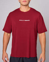 Burgundy Bamboo Oversized T-Shirt, front on-model