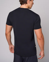 Black Bamboo Casual Slim Fit, back on-model