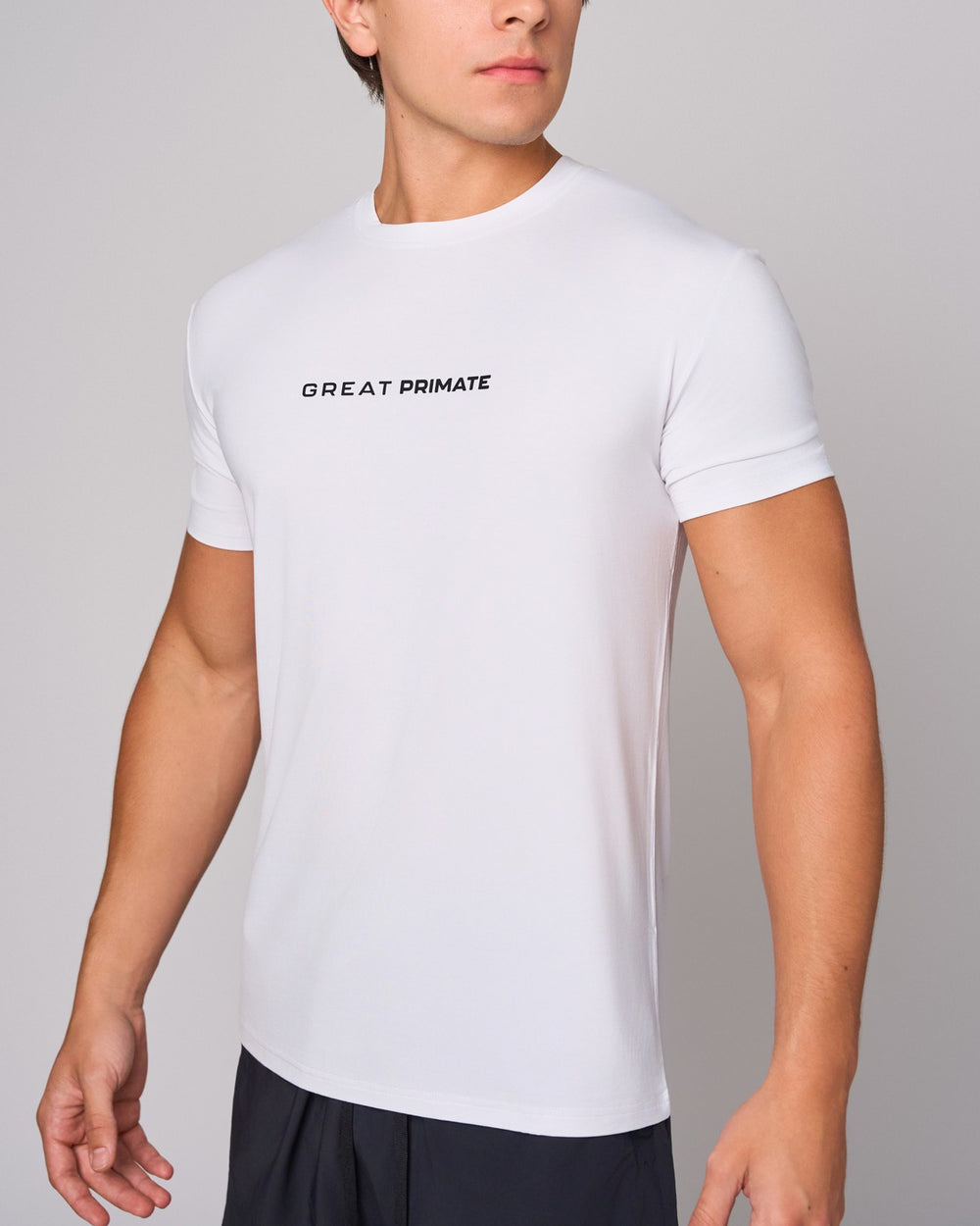 White Bamboo Casual Slim Fit, three-quarter on-model
