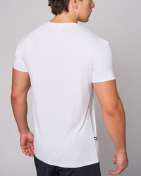 White Bamboo Casual Slim Fit, back on-model
